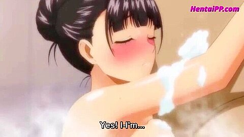 She is held in the bath and creampied. She is also penetrated and creampied at school.