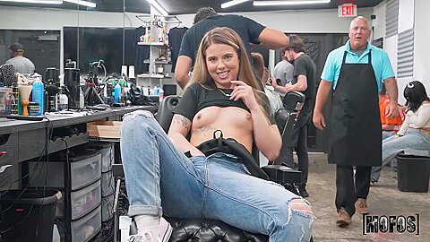 Naughty Barber Shop Employee Having – Parker Ambrose And Lucky Anne