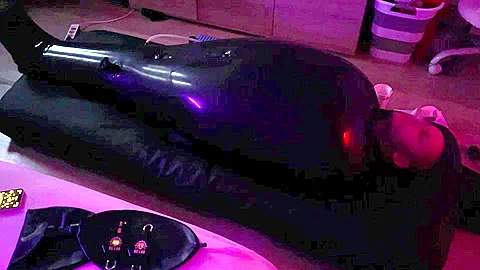 Wife Punishes Her Husband-Slave in Full-body-Inflate Latex Bag – ESTIM – Restricted Breathing – Bagged